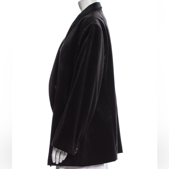 Vince Black Velvet Double Breasted Classic Blazer - Picture 9 of 11